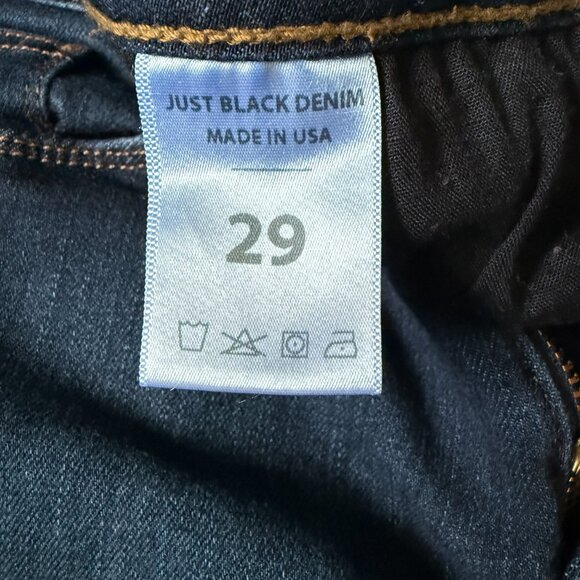 Just Black dark wash button zip five pocket stretchy skinny blue jeans 29/8 - Picture 9 of 11